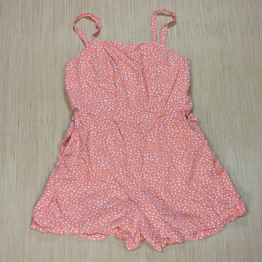 Old Navy Floral Romper Jumpsuit Coral Smocked Summer Casual Women's Small